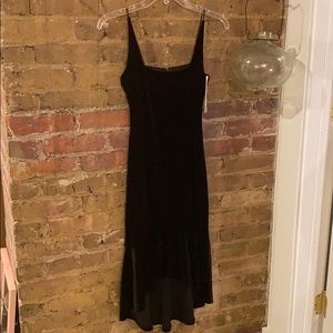 Aqua Black Velvet Stretch Party Dress - New with Tags